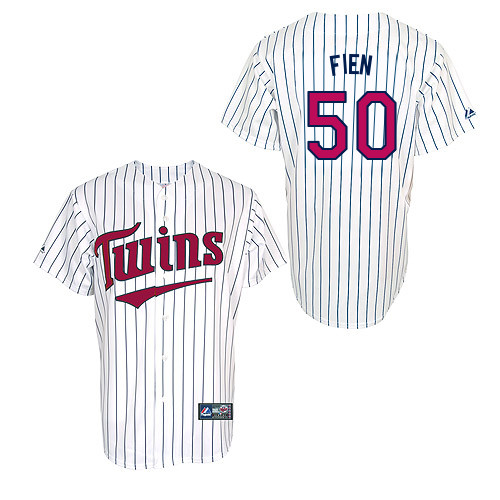 Casey Fien #50 MLB Jersey-Minnesota Twins Men's Authentic 2014 ALL Star Alternate 3 White Cool Base Baseball Jersey